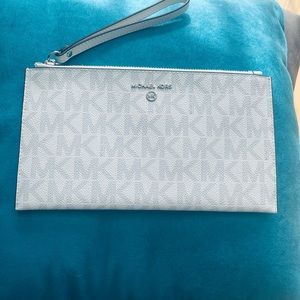 Michael Kors, white leather wristlet. NW/out tag